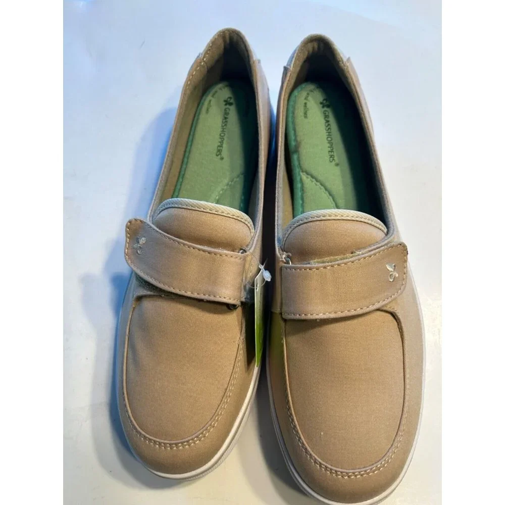 Women's Grasshoppers Casual Slip On Loafer Shoes 9.5 W Canyon Stone Twill - Picture 10 of 11